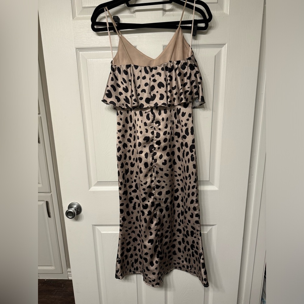 Cheetah print midi slip dress